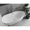 Mexen Eos freistehende Badewanne 170 x 75 cm, weiß, Überlauf Gun Metal - 52471707500-95