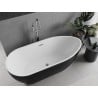 Mexen Eos freistehende Badewanne 170 x 75 cm, weiß/schwarz, Überlauf chrom - 52471707575-01