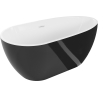 Mexen Eos freistehende Badewanne 170 x 75 cm, weiß/schwarz, Überlauf weiß - 52471707575-20