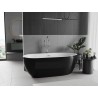Mexen Eos freistehende Badewanne 150 x 75 cm, weiß/schwarz, Überlauf chrom - 52471507575-01
