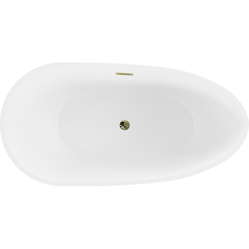 Mexen Eos freistehende Badewanne 170 x 75 cm, weiß/schwarz, Überlauf gold - 52471707575-50
