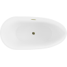 Mexen Eos freistehende Badewanne 170 x 75 cm, weiß/schwarz, Überlauf gold - 52471707575-50
