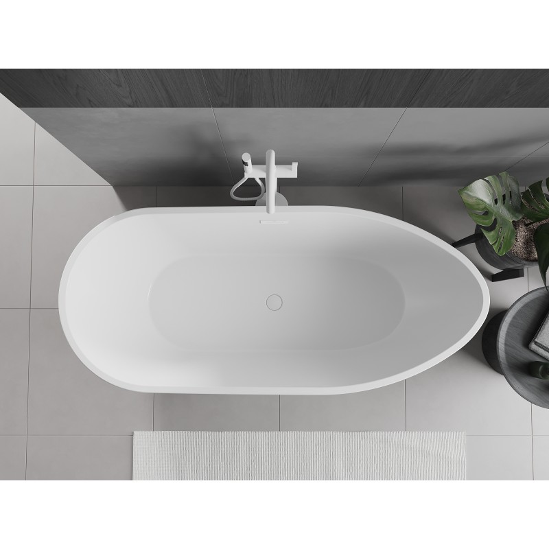Mexen Eos freistehende Badewanne 170 x 75 cm, weiß/schwarz, Überlauf weiß - 52471707575-20