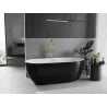 Mexen Eos freistehende Badewanne 150 x 75 cm, weiß/schwarz, Überlauf gold - 52471507575-50