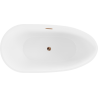 Mexen Eos freistehende Badewanne 150 x 75 cm, weiß/schwarz, Überlauf roségold - 52471507575-60