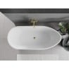 Mexen Eos freistehende Badewanne 170 x 75 cm, weiß/schwarz, Überlauf gold - 52471707575-50