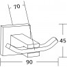 Mexen Vane doppelter Handtuchhaken, schwarz - 7020935-70