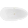 Mexen Eos freistehende Badewanne 170 x 75 cm, weiß/schwarz, Überlauf gebürstetes Gold - 52471707575-55