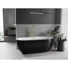 Mexen Eos freistehende Badewanne 170 x 75 cm, weiß/schwarz, Überlauf gold - 52471707575-50