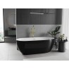 Mexen Eos freistehende Badewanne 170 x 75 cm, weiß/schwarz, Überlauf gebürstetes Gold - 52471707575-55