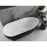 Mexen Eos freistehende Badewanne 170 x 75 cm, weiß/schwarz, Überlauf gebürstetes Gold - 52471707575-55