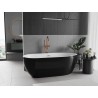 Mexen Eos freistehende Badewanne 150 x 75 cm, weiß/schwarz, Überlauf roségold - 52471507575-60