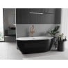 Mexen Eos freistehende Badewanne 170 x 75 cm, weiß/schwarz, Überlauf Roségold - 52471707575-60