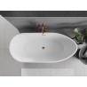 Mexen Eos freistehende Badewanne 150 x 75 cm, weiß/schwarz, Überlauf roségold - 52471507575-60
