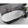 Mexen Eos freistehende Badewanne 170 x 75 cm, weiß/schwarz, Überlauf gebürstetes Kupfer - 52471707575-65