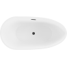 Mexen Eos freistehende Badewanne 170 x 75 cm, weiß/schwarz, Überlauf schwarz - 52471707575-70