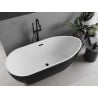 Mexen Eos freistehende Badewanne 150 x 75 cm, weiß/schwarz, schwarze Überlauf - 52471507575-70