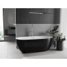 Mexen Eos freistehende Badewanne 170 x 75 cm, weiß/schwarz, Überlauf gebürsteter Nickel - 52471707575-97