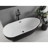 Mexen Eos freistehende Badewanne 170 x 75 cm, weiß/schwarz, Überlauf schwarz - 52471707575-70