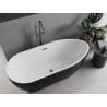 Mexen Eos freistehende Badewanne 170 x 75 cm, weiß/schwarz, Überlauf Gun Metal - 52471707575-95