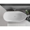 Mexen Eos freistehende Badewanne 170 x 75 cm, weiß/schwarz, Überlauf gebürsteter Nickel - 52471707575-97