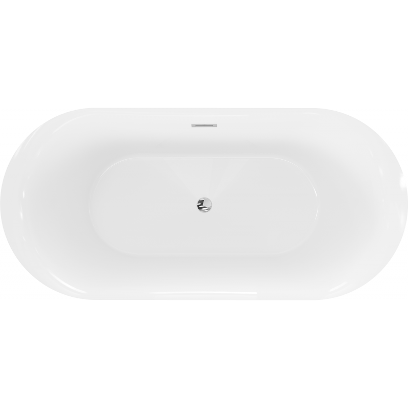 Mexen Roxy freistehende Badewanne 170 x 80 cm, weiß, Überlauf chrom - 51201708000-01