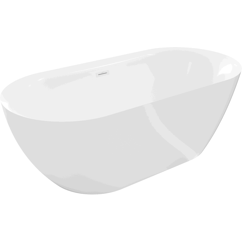 Mexen Roxy freistehende Badewanne 170 x 80 cm, weiß, Überlauf weiß - 51201708000-20