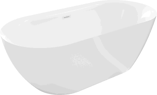 Mexen Roxy freistehende Badewanne 170 x 80 cm, weiß, Überlauf weiß - 51201708000-20