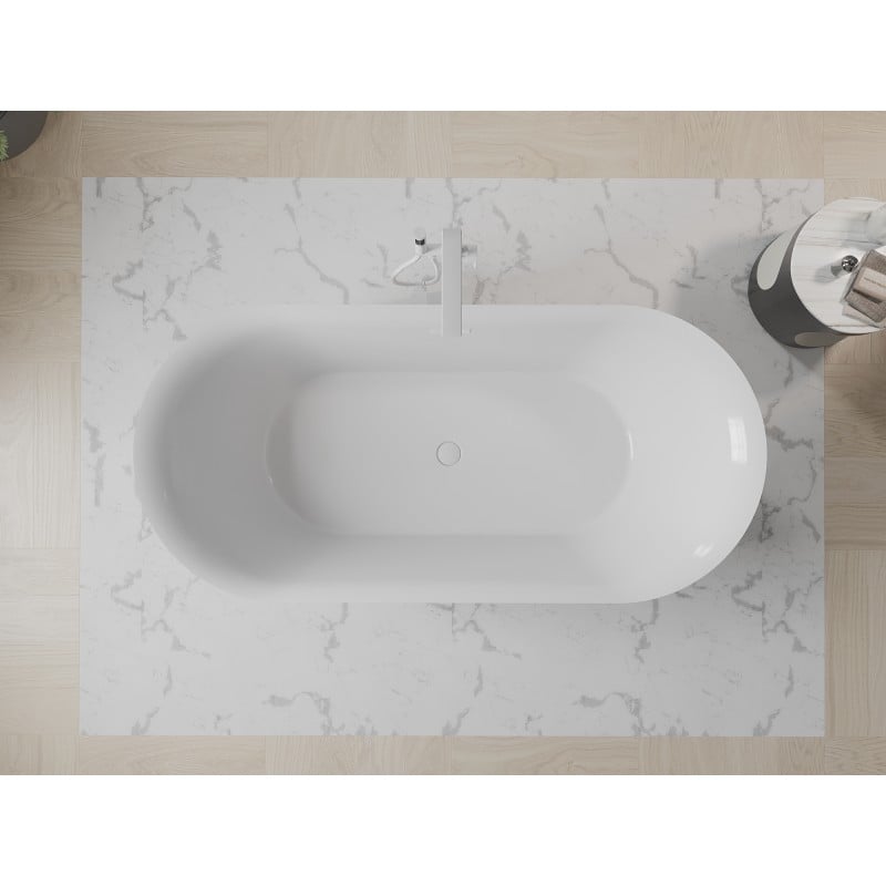 Mexen Roxy freistehende Badewanne 170 x 80 cm, weiß, Überlauf weiß - 51201708000-20