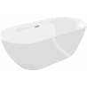 Mexen Roxy freistehende Badewanne 170 x 80 cm, weiß, Überlauf gebürstetes Gold - 51201708000-55