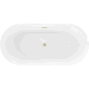 Mexen Roxy freistehende Badewanne 170 x 80 cm, weiß, Überlauf gebürstetes Gold - 51201708000-55