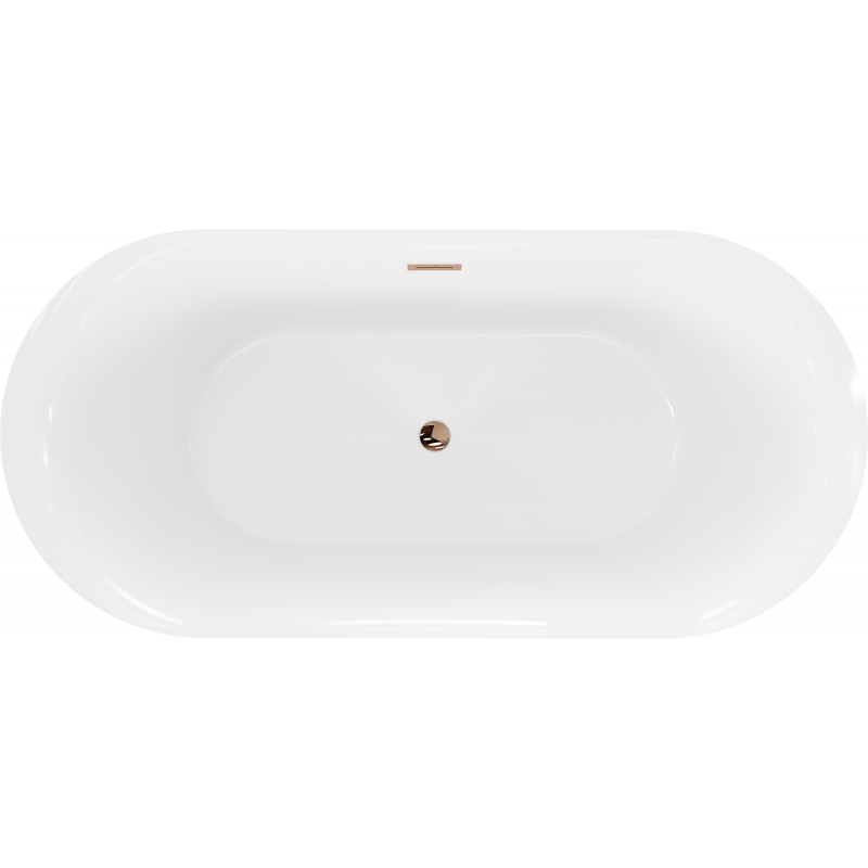 Mexen Roxy freistehende Badewanne 170 x 80 cm, weiß, Überlauf Roségold - 51201708000-60