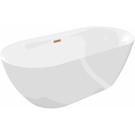Mexen Roxy freistehende Badewanne 170 x 80 cm, weiß, Überlauf gebürstetes Kupfer - 51201708000-65
