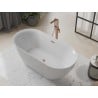 Mexen Roxy freistehende Badewanne 170 x 80 cm, weiß, Überlauf gebürstetes Kupfer - 51201708000-65