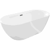 Mexen Roxy freistehende Badewanne 170 x 80 cm, weiß, Überlauf gun gray gebürstet - 51201708000-66