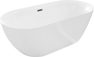Mexen Roxy freistehende Badewanne 170 x 80 cm, weiß, Überlauf gun gray gebürstet - 51201708000-66