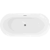 Mexen Roxy freistehende Badewanne 170 x 80 cm, weiß, Überlauf gun gray gebürstet - 51201708000-66