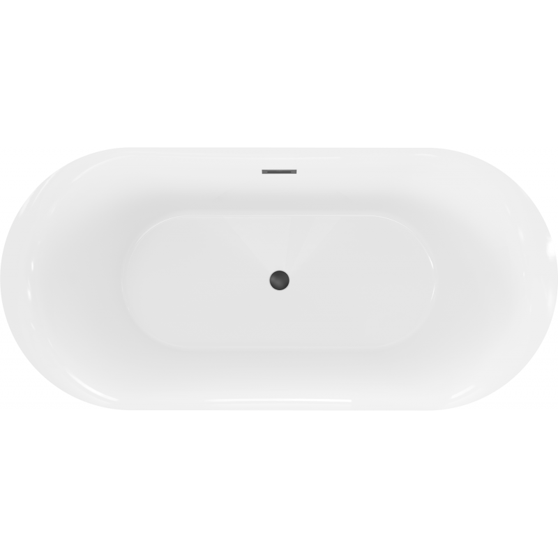 Mexen Roxy freistehende Badewanne 170 x 80 cm, weiß, schwarzer Überlauf - 51201708000-70