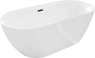 Mexen Roxy freistehende Badewanne 170 x 80 cm, weiß, schwarzer Überlauf - 51201708000-70