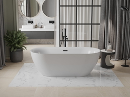 Mexen Roxy freistehende Badewanne 170 x 80 cm, weiß, schwarzer Überlauf - 51201708000-70