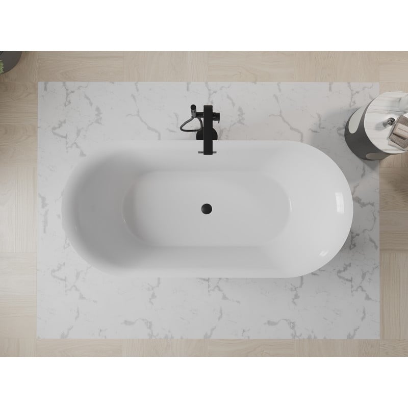 Mexen Roxy freistehende Badewanne 170 x 80 cm, weiß, schwarzer Überlauf - 51201708000-70