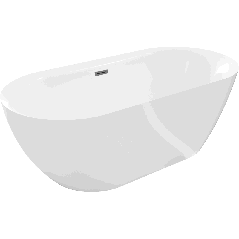 Mexen Roxy freistehende Badewanne 170 x 80 cm, weiß, Gun Metal Überlauf - 51201708000-95