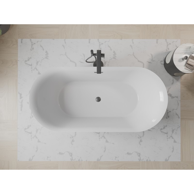Mexen Roxy freistehende Badewanne 170 x 80 cm, weiß, Gun Metal Überlauf - 51201708000-95