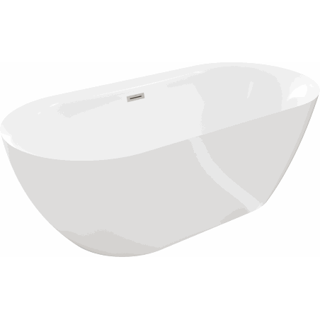Mexen Roxy freistehende Badewanne 170 x 80 cm, weiß, Überlauf gebürstetes Nickel - 51201708000-97