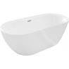 Mexen Roxy freistehende Badewanne 170 x 80 cm, weiß, Überlauf gebürstetes Nickel - 51201708000-97