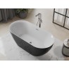 Mexen Roxy freistehende Badewanne 170 x 80 cm, weiß/schwarz, Überlauf Chrom - 51201708075-01