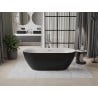 Mexen Roxy freistehende Badewanne 170 x 80 cm, weiß/schwarz, Überlauf Chrom - 51201708075-01
