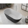 Mexen Roxy freistehende Badewanne 170 x 80 cm, weiß/schwarz, Überlauf weiß - 51201708075-20