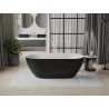 Mexen Roxy freistehende Badewanne 170 x 80 cm, weiß/schwarz, Überlauf weiß - 51201708075-20