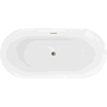 Mexen Roxy freistehende Badewanne 170 x 80 cm, weiß/schwarz, Überlauf gold - 51201708075-50